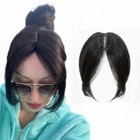 【DT】hot！ Clip In Human Hair Bangs Fringe Pieces Middle Part Extension Volume 10inch Non-Remy