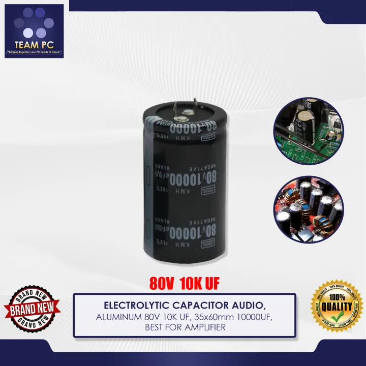 ELECTROLYTIC CAPACITOR AUDIO, ALUMINUM 80V 10K UF, 35x60mm 10000UF