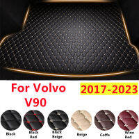 SJ XPE หนังรถ Trunk Mat Fit สำหรับ Volvo V90 2017-18-2023หาง Boot ถาด Auto Liner Cargo พรมกระเป๋าเดินทางโคลน Pad อุปกรณ์เสริม