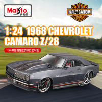 1:24ฟิกเกอร์ Mercedes Benz 1968 Chevrolet Camaro Z/ 28คอลเลกชันตกแต่งโมเดลรถจำลองอัลลอย