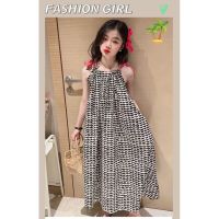 Children Summer Dress 2023 New Fashionable Sleeveless Casual Simple Girls Princess Sweet Full Printed  Cute Long Dress  by Hs2023