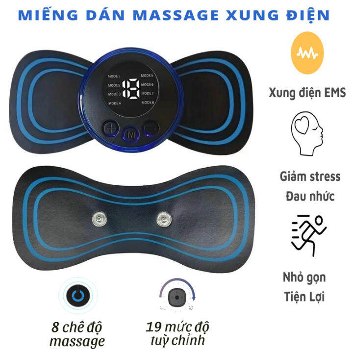 Pin Sạc ) Miếng Dán Massage Hình Cánh Bướm Xung Điện Cổ Vai Gáy, Bắp Tay, Lưng Nhiều Chế Độ Massage Toàn Thân Thư Giãn Cơ Giảm Nhức Mỏi | Lazada.vn