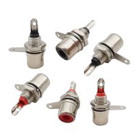 10Pcs/Lot Nickel Plated RCA Phono Female Jack Chassis Panel Mount Soldering Audio Cable Connector RCA AV Socket Amplifier Adapte