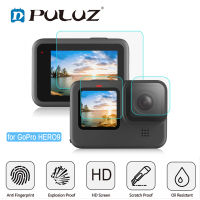 3ชิ้น PULUZ สำหรับ Gopro HERO 10สีดำ GoPro9 + จอแสดงผล LCD ฟิล์มกระจกนิรภัย