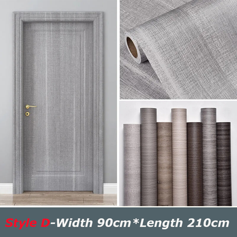 90x210cm Waterproof Wood Grain Door Sticker Whole Wooden Door Self-adhesive Bedroom Old Hourse Door Decorative