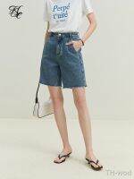 【hot】✖ஐ┅  FSLE Denim Shorts 2023 Five Waist Straight Pants Frayed-trimmed Cotton