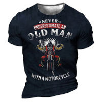 2023 Popular Old Motorcycle Pattern Shirt Mens Motorcycle Shirt Old Motorcycle Driver Summer T-shirt Mens 3D