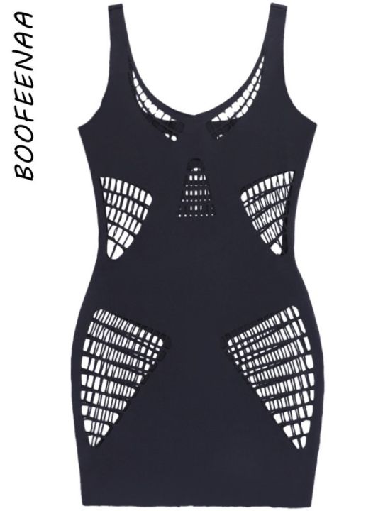 boofeenaa-ชุดแนวสตรีทแวร์เทศกาลเรฟชุดชุดกระโปรงแบบสั้นมินิ-y2k-กลวงชุดไปคลับสีดำสำหรับฤดูร้อน2023-c66-bc10