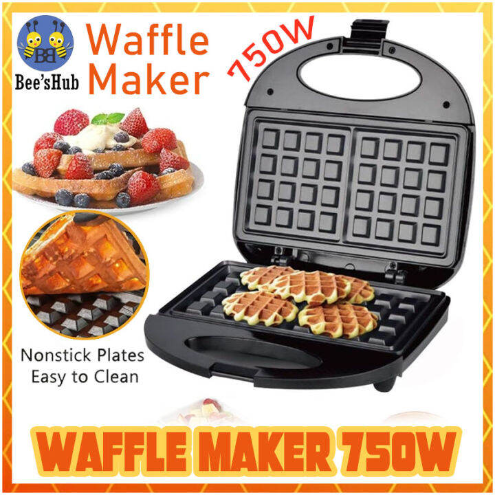 WAFFLE MAKER Non Stick Surface Toaster Baker 750W Electric Waffle