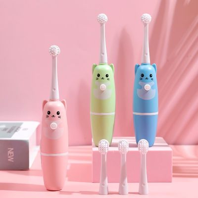 ▦ Children Electric Toothbrush for 3-12 Ages Cartoon Pattern Kids Sonic Electric Toothbrush Soft Brush Heads Waterproof