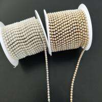 New Arrivals 5yardsroll ABS Pearl Chain 2mm-3mm GoldSilver Base Cup Pearl Chain Apparel Sewing diy Beauty Accessories