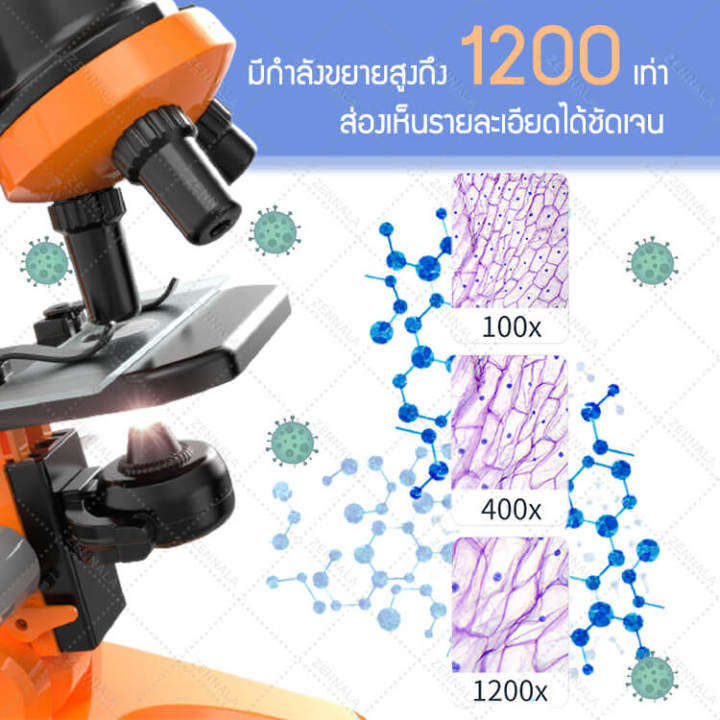 กล้องจุลทรรศน์-microscope-สำหรับเด็ก-1200x-คละสี-ขอใบกำกับภาษีได้-ขายดีที่สุด