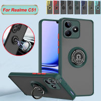 สำหรับ Realme C51 C53 C 51 C 53 RealmeC53 Rela Me RealmeC51 2023เคสโทรศัพท์เคลือบติดรถยนต์ดูดยืดได้ฝาหลังยึดแหวนเคสกันกระแทกมือถือแข็ง