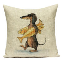 Decorative Throw Pillows Case Dachshund Animals Dog Sofa Cushion Cover Cojines Decorativos Para Sofa Pillowcase