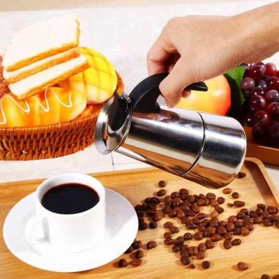 Stainless Steel Percolator Moka Pot Espresso Coffee Maker Stove Home Office Use (100ml)