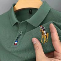 2023 High Quality Cotton Polo Shirt T-shirt With Mens Embroidered Lapel High-end Summer Half Sleeve Quick Drying Style