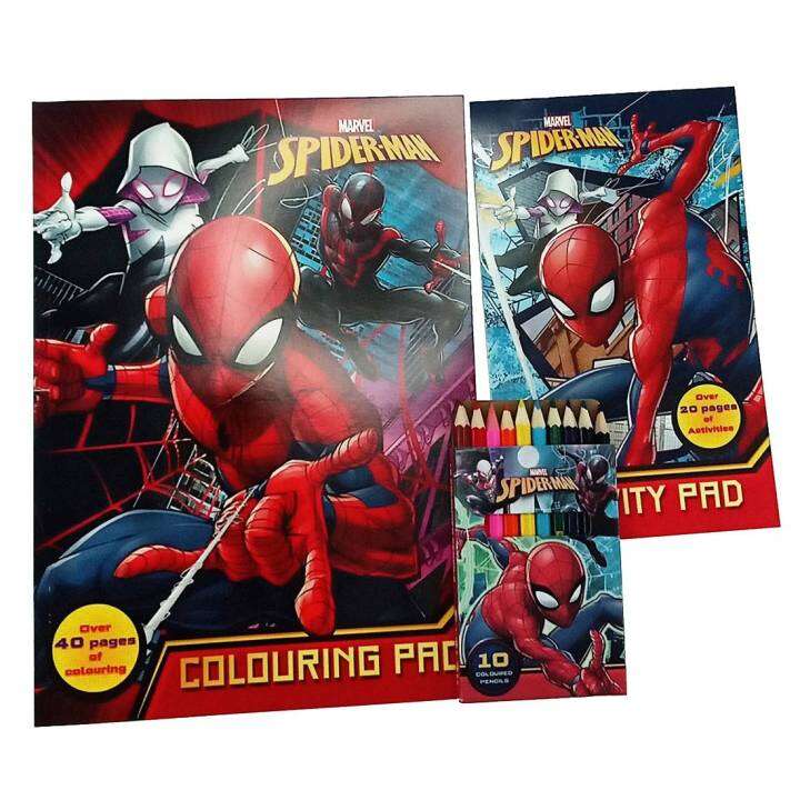 Marvel Spider-Man Activity & Coloring Book With Color Pencil Set | Lazada