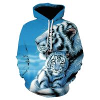 Animal 3D Printed Great White Shark Mens Hoodie Tiger Wolf Graphics Large Size Long Sleeve Leisure Hoodie Mens Fun Sweatshirt