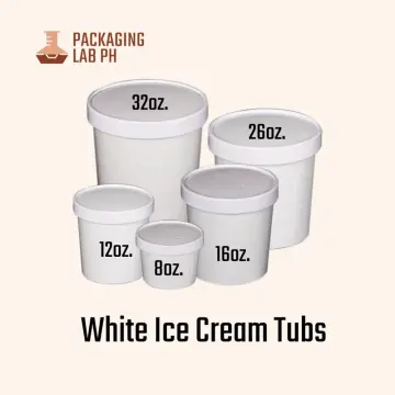 Disposable White Paper Soup Containers with Plastic Lids - White Ice Cream  Containers / Yogurt Cups with Plastic Lids (8oz, 12oz, 16oz, 26oz, 32oz)