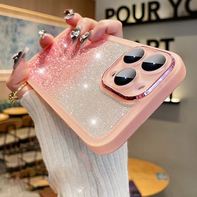 【CC】 Luxury Armor Shockproof Glitter Soft for 14 13 12 X XS 7 8 Transparent Cover