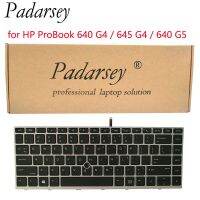 Padarsey Replacement US Keyboard for HP ProBook 640 G4 / 645 G4 / 640 G5 Laptop Silver Frame with Pointer Backlight