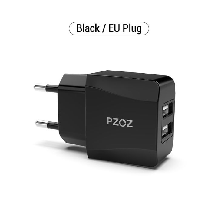 pzoz-ที่ชาร์จยูเอสบีขนาดพกพา-eu-plug-2a-อะแดปเตอร์ชาร์จเร็วแบบพกพาที่ชาร์จติดผนังสองรูสายโทรศัพท์มือถือ