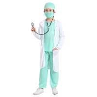 Hospital Doctor Kids Surgeon Dr Uniform Boys Child Career Halloween Cosplay Costume