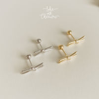 She with Cheewa | silver925 | knot earring ต่างหูเงินแท้ มินิมอล แป้นบอล แป้นหมุน ใส่นอนได้ ไม่เจ็บหู