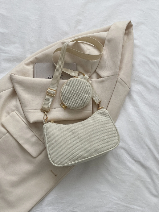 Corduroy Crossbody Bag With Coin Purse Lazada PH