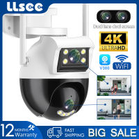 LLSEE V380 Pro กล้องวงจรปิดไร้สายเชื่อมต่อกลางแจ้งในบ้าน4K กล้องวงจรปิด8MP กล้องวงจรปิด Wifi 360ไร้สายกลางแจ้ง