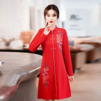 Joso ฤดูใบไม้ผลิใหม่ปัก Cheongsam เสื้อผ้าผู้หญิงจีนแบบดั้งเดิม Qipao ชุด Plus ขนาด4XL