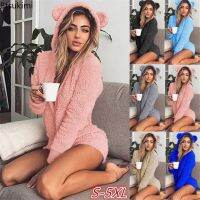 New Soft Warm Pajama for Women Plus Size 4XL 5XL Hooded Rabbit Ear Fleece Homesets Women Pajamas Winter Long Sleeve Pajamas 2023