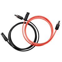 Solar Panel Extension Cable Copper Wire 6 4 2.5 mm² 10 12 14 AWG Black and Red with Solar PV Wires Connectors for Inverter