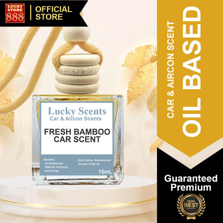 LUCKY FRESH BAMBOO Car and Aircon Hanging Diffuser Oil Based Scent