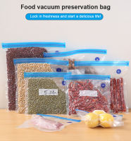 【 Cw】reusable ถุงสูญญากาศสำหรับแช่แข็งเก็บอาหารถุงซีลชุดถุงแช่แข็ง Ziplock พร้อมปั๊มมือถุงปิดผนึกอากาศจัดเก็บห้องครัว