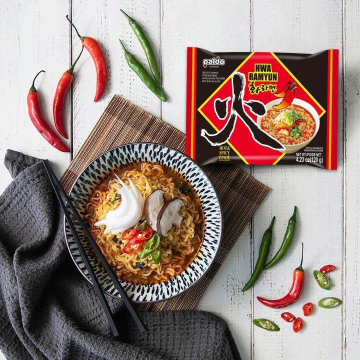 พร้อมส่ง-paldo-hwa-ramyun-hot-amp-spicy-noodle-120g-บะหมี่กึ่งสำเร็จรูปเกาหลี-มาม่าเกาหลี-รสเผ็ด