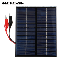 METERK แผงโซล่า2W 12V พร้อมคลิปเซลล์แสงอาทิตย์ชนิดซิลิคอน Polycrystalline กันน้ำ DIY ตั้งแคมป์แบบพกพาแผงโซล่าแผงเซลล์แสงอาทิตย์พลังงานเข้ากันได้กับไฟถนนโคมไฟในสวนปั๊มพัดลม