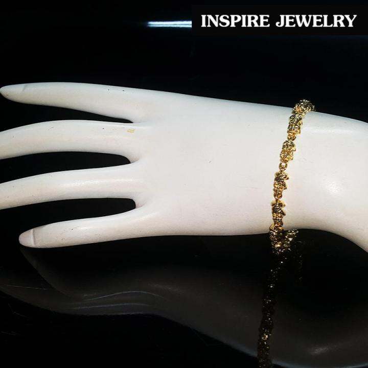 inspire-jewelry-สร้อยข้อมือลายปี่เซี้ยะต่อกันรอบข้อมือ-ยาว-18cm-งานสวย-งานจิวเวลลี่