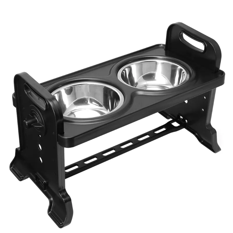 Elevated Dog Bowls Double Bowls Stainless 3 Adjustable Heights