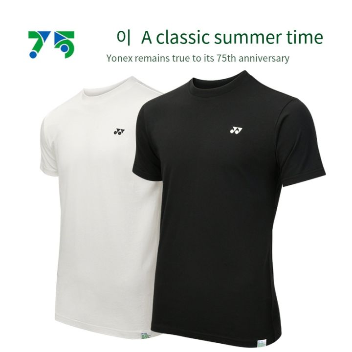 yonex-เสื้อกีฬาเสื้อกีฬาเสื้อผ้ากีฬาเสื้อแบดมินตัน2023แขนสั้นสำหรับผู้ชายผู้หญิงเสื้อโปโลทีมชาติ