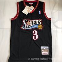 (Ready Stock) Full Embroidered Jersey NBA Philadelphia 76Ers No. 3 Allen Iverson Basketball Jersey Vest