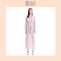 [MILIN] Sequinned lace see through maxi robe sash at waist with piping and scalloped hem เสื้อคลุมยาว ซีทรู ลูกไม้แต่งเลื่อม พร้อมสายคาดเอว ดีเทลชายสแกลลอป กุ๊นขอบ Charlotta Robe