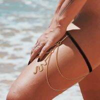 【CW】✾♦№  New Rhinestone Leg Accessories Female Thigh Chain Jewelry on The Beach