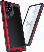 Ghostek ATOMIC slim S22 Ultra Case with Clear Back, Aluminum Bumper and S-Pen Access Military Grade Shock Absorbent Protective Phone Cover Designed for 2022 Samsung Galaxy S22 Ultra 5G (6.8inch) (Red) Galaxy S22 Ultra Red