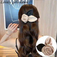 【♡Lovely girls house♡】สไตล์เกาหลีที่สง่างามซาตินกุหลาบกิ๊บหญิงที่เรียบง่ายคลิป H Eadwear อารมณ์กิ๊บสำหรับผู้หญิง