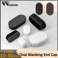 Oval Plastic Tubes End Caps Bung Oblong Blanking Plug Pipe Inserts Table Feet Chair Dust Cover Furniture Accessories Black White