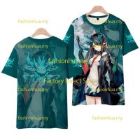 2023 New2023ใหม่อะนิเมะ Arknights Casterdusk T เสื้อผู้ชายแฟชั่นผู้หญิงหลวม3D พิมพ์ Unisex ลำลองแขนสั้นคอสเพลย์