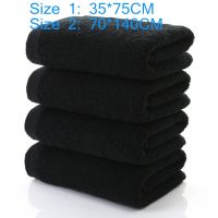 100% cottonnon-fading black towel jacquard soft bamboo fiber towel thickened absorbent black towel for home hotel beauty salon Towels