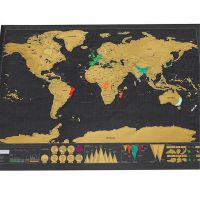 New Travel World Scratch Map Gold Foil Black Scratch Map Scratch Off Foil Layer Coating World Map Luxury Travel Gift Mapa Mundi