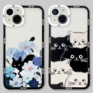 Phone Case For iPhone 11 13 12 14 15 Pro Max Plus Xs X Xr 6 6s 7 8 Se 2022  2020 Cover Cartoon Flower With Invisible Stand Holder